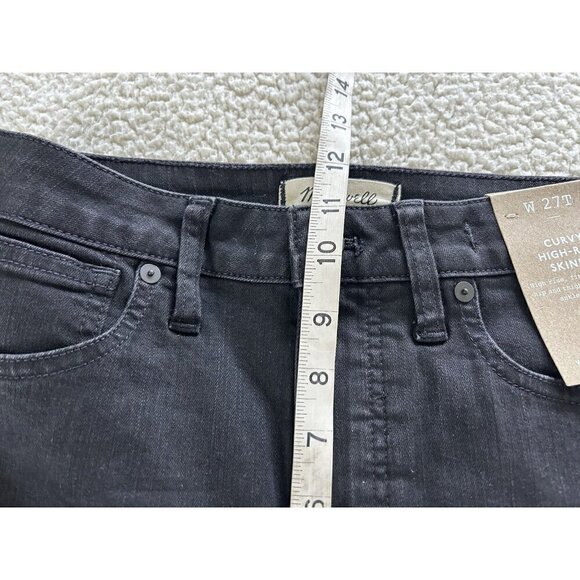 Madewell Curvy 10" High-Rise Skinny Jeans in Black Frost Women Size 27T - Picture 10 of 14